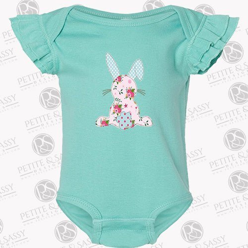 Shabby Chic Bunny Flutter Sleeve Bodysuit - Petite & Sassy Designs