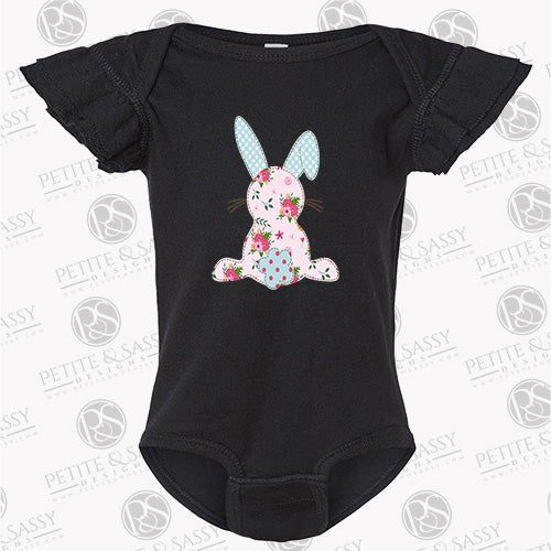 Shabby Chic Bunny Flutter Sleeve Bodysuit - Petite & Sassy Designs