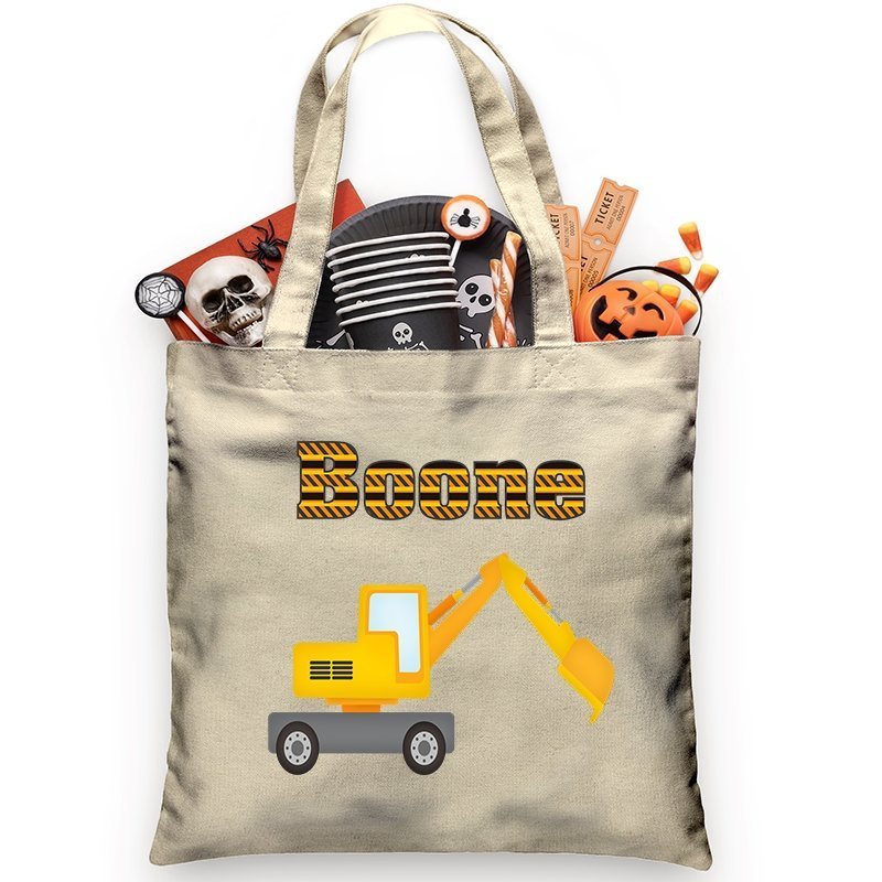 Construction Backhoe Trick or Treat Bag - Petite & Sassy Designs