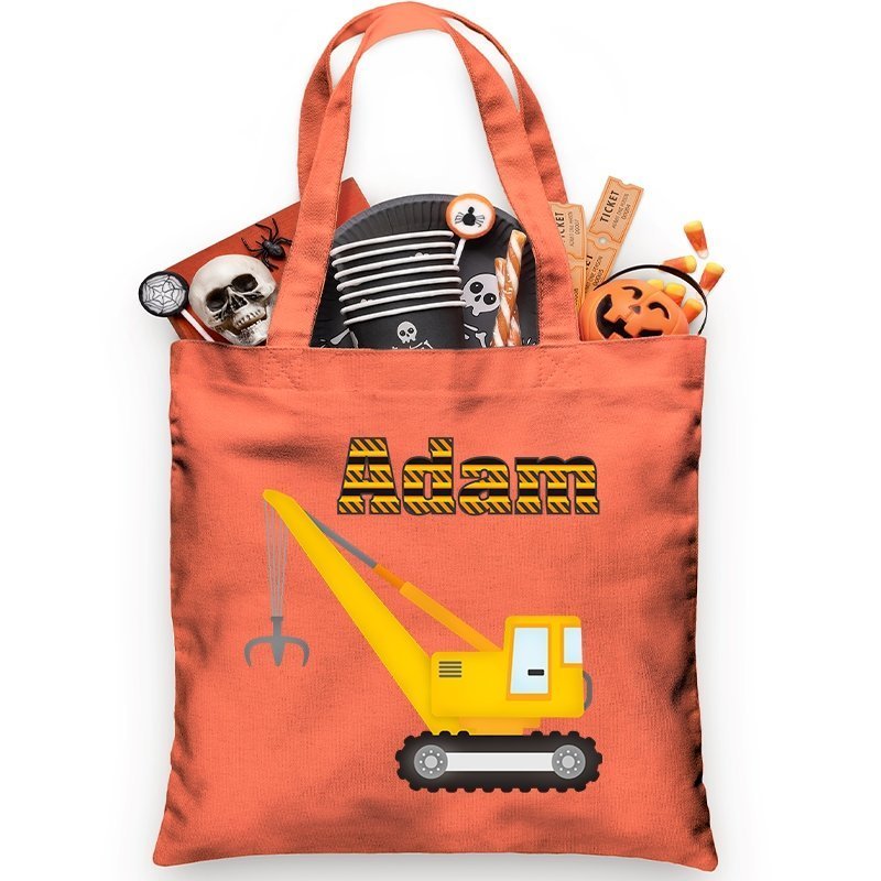 Construction Crane Trick or Treat Bag - Petite & Sassy Designs