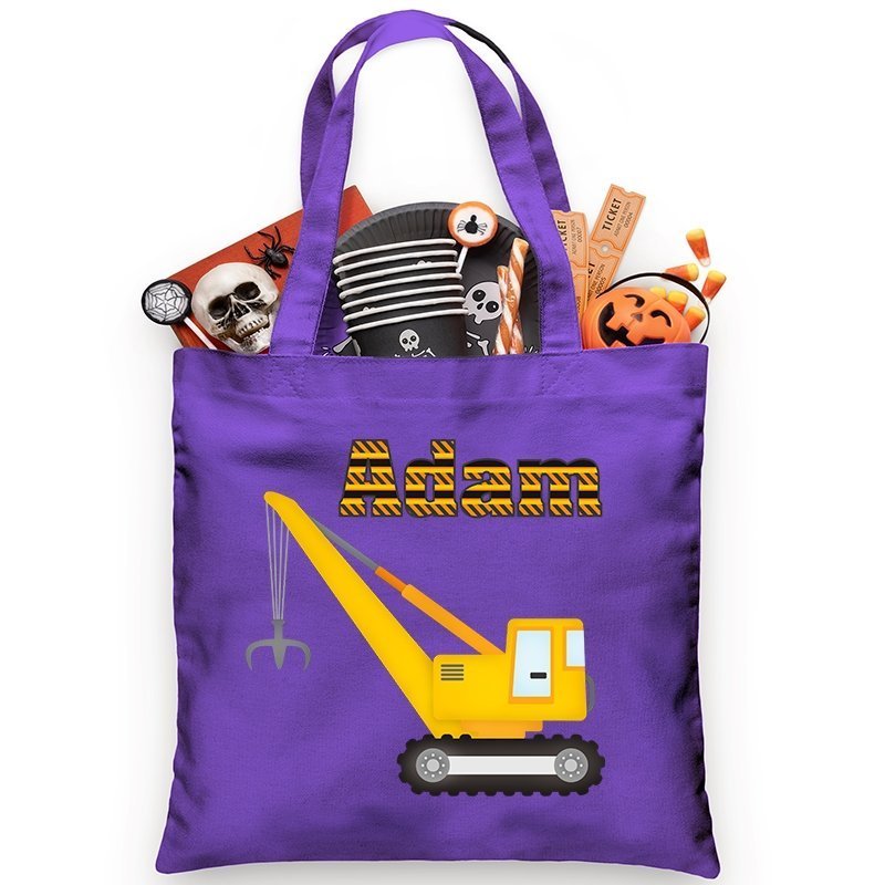 Construction Crane Trick or Treat Bag - Petite & Sassy Designs