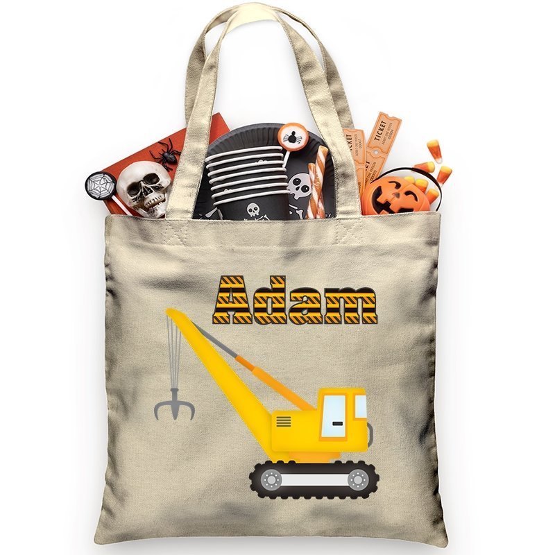 Construction Crane Trick or Treat Bag - Petite & Sassy Designs
