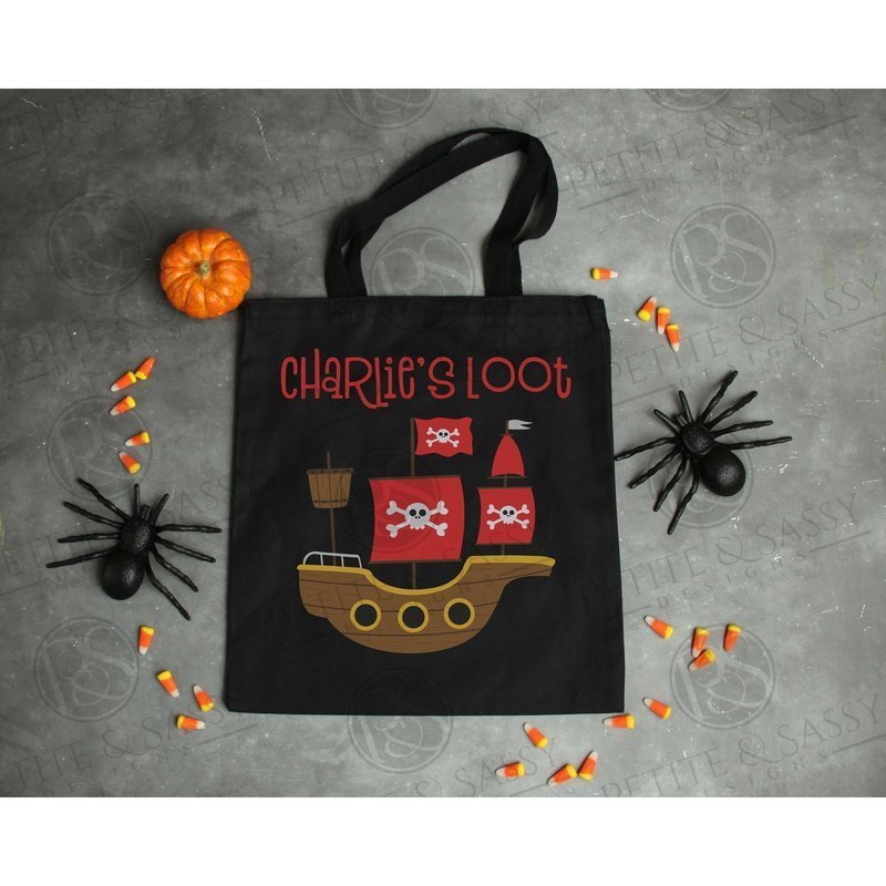 Pirate Ship Trick or Treat Bag - Petite & Sassy Designs