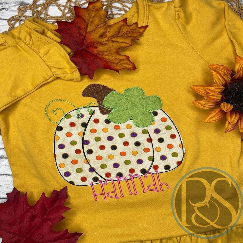 Pumpkin Applique Ruffle Sleeve Shirt - Petite & Sassy Designs