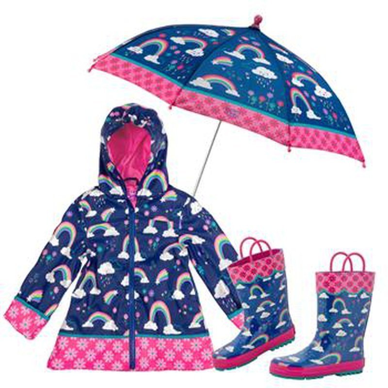 Rainbow Rain Gear Set - Petite & Sassy Designs