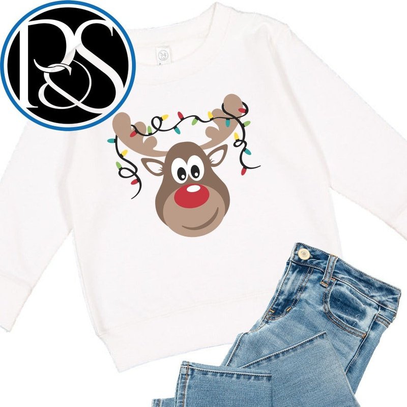 Reindeer Lights Sweatshirt - Petite & Sassy Designs