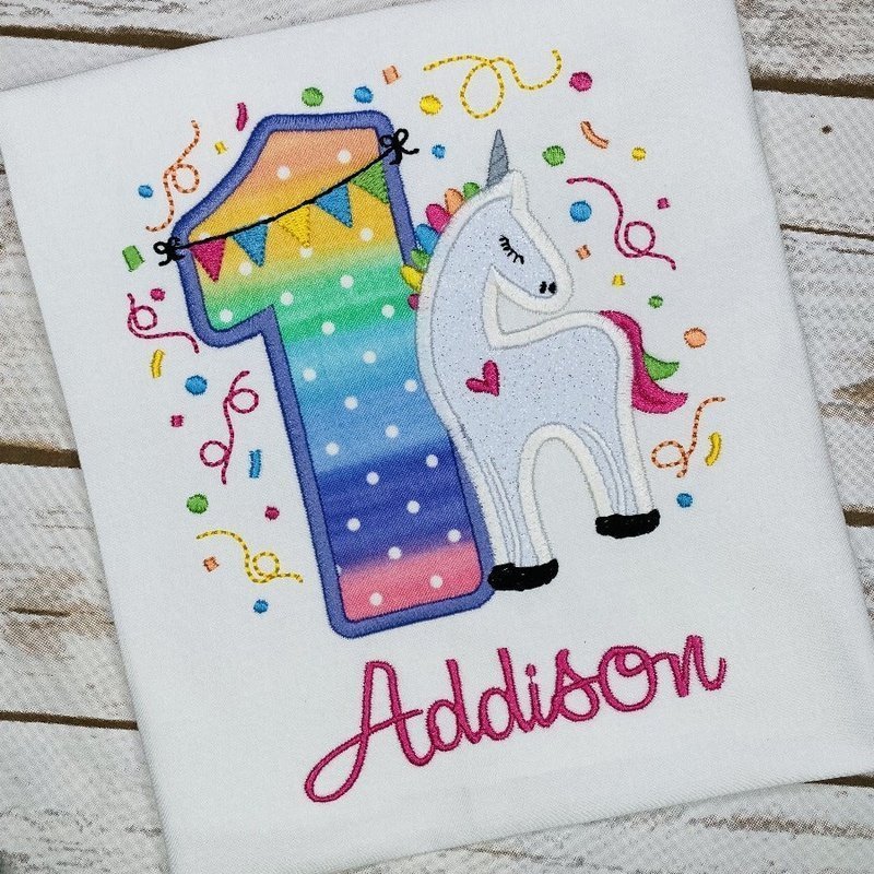 Unicorn 1st Birthday Shirt - Petite & Sassy Designs