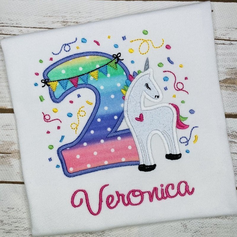Unicorn 2nd Birthday Shirt - Petite & Sassy Designs