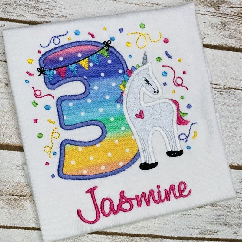 Unicorn 3rd Birthday Shirt - Petite & Sassy Designs