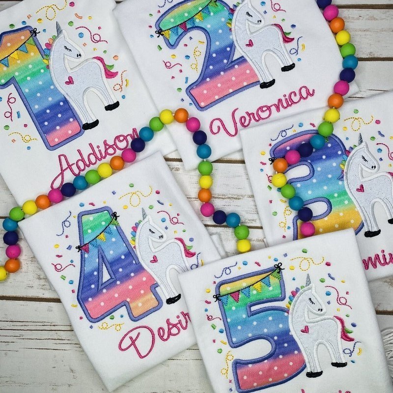 Unicorn 4th Birthday Shirt - Petite & Sassy Designs