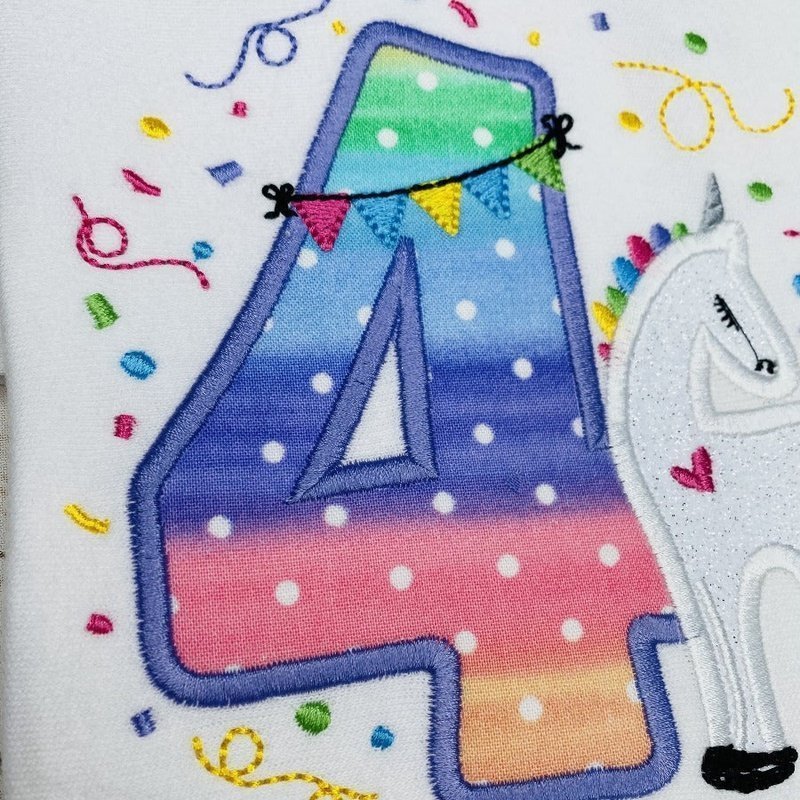 Unicorn 4th Birthday Shirt - Petite & Sassy Designs