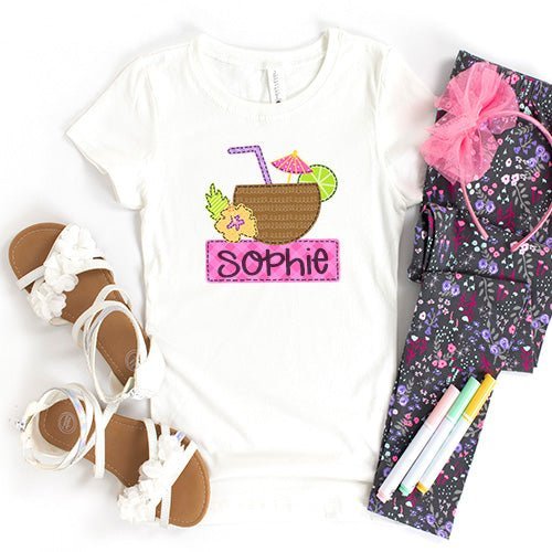 Personalized Summer Coconut Drink - Petite & Sassy Designs