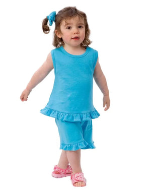 Turquoise Ruffle Hem Shorts - Petite & Sassy Designs