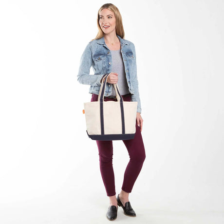 Navy Medium Classic Tote - Petite & Sassy Designs