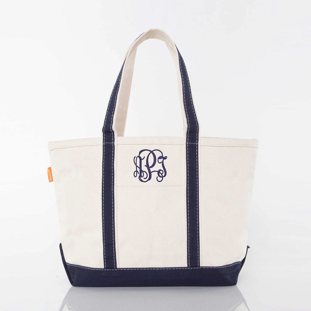 Navy Medium Classic Tote - Petite & Sassy Designs