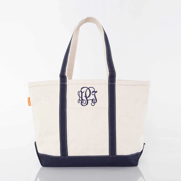 Navy Medium Classic Tote - Petite & Sassy Designs