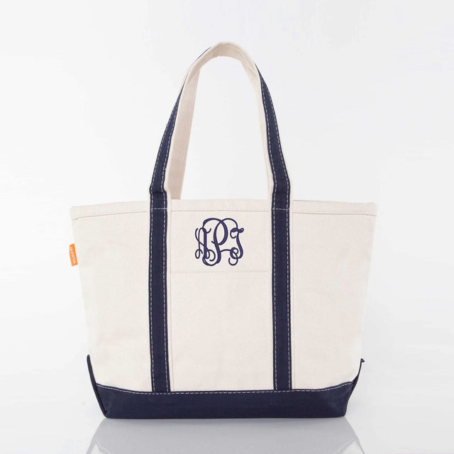 Navy Medium Classic Tote - Petite & Sassy Designs