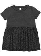 Girls Fine Jersey Dress in White/Lilac Stripe