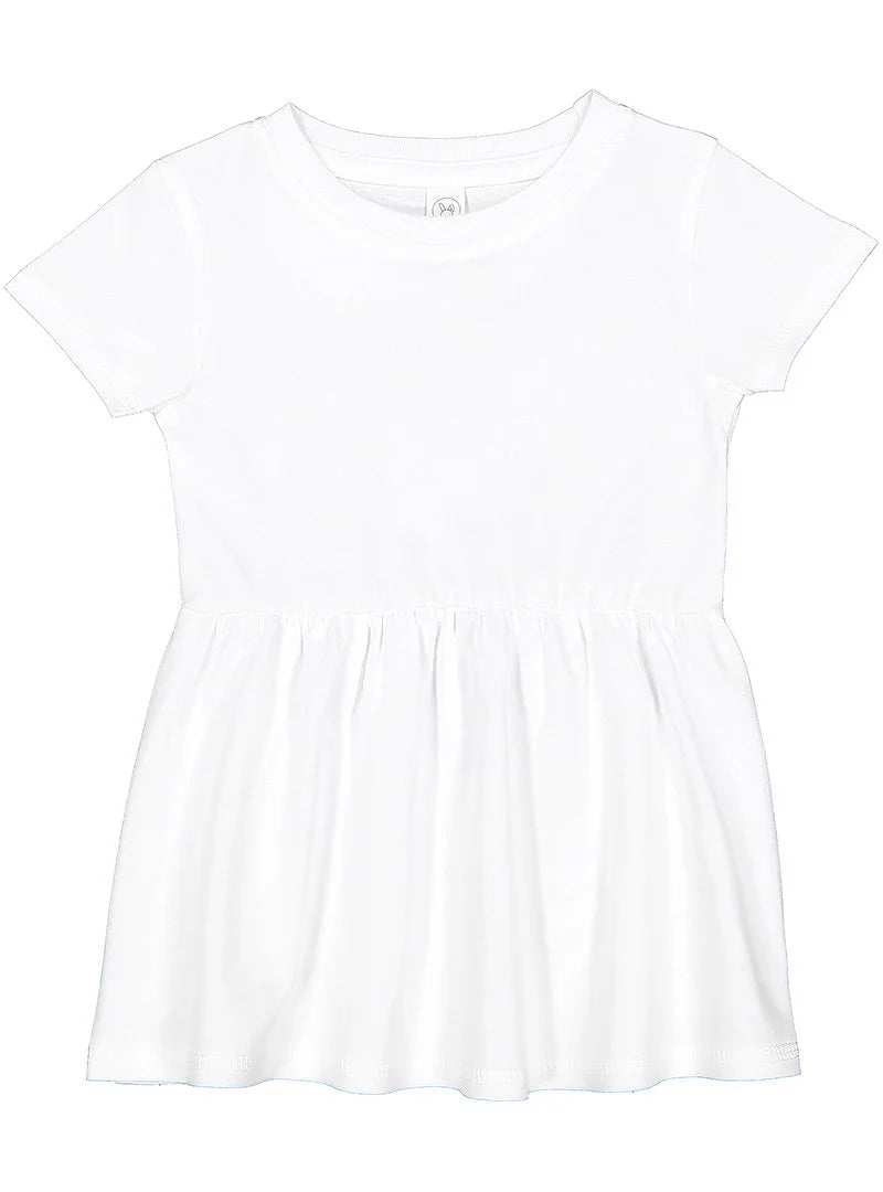 Girls Fine Jersey Dress in White