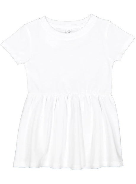 Girls Fine Jersey Dress in White