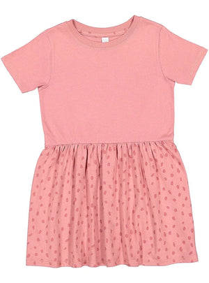 Girls Fine Jersey Dress in Mauvelous/Mauvelous Spot - Petite & Sassy Designs