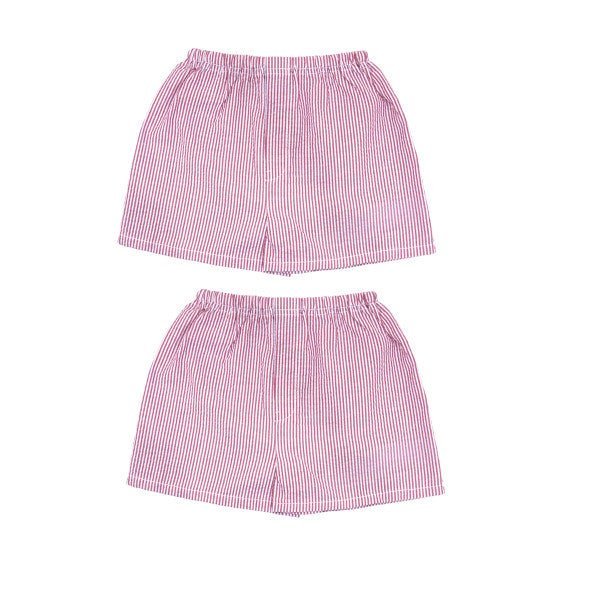 Red Seersucker Shorts - Petite & Sassy Designs