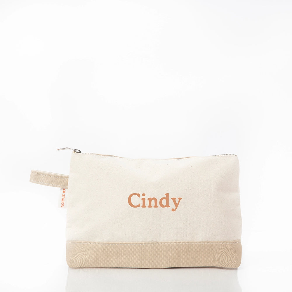Tan Makeup Bag - Petite & Sassy Designs