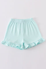 Mint Ruffle Hem Shorts - Petite & Sassy Designs