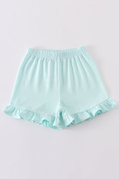 Mint Ruffle Hem Shorts - Petite & Sassy Designs