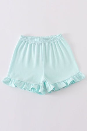 Mint Ruffle Hem Shorts - Petite & Sassy Designs