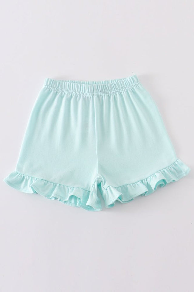Mint Ruffle Hem Shorts - Petite & Sassy Designs