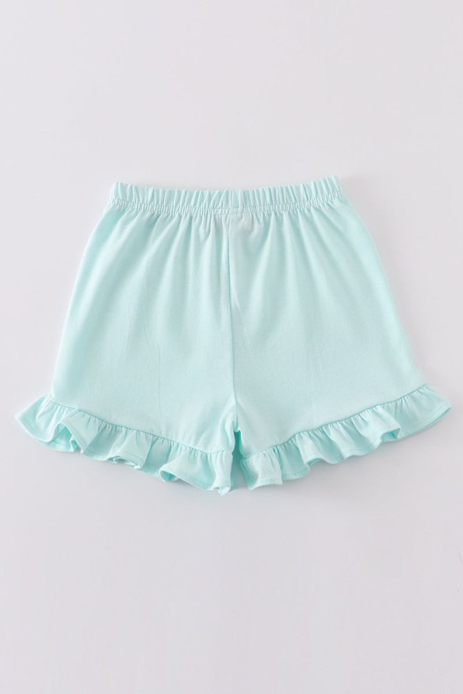 Mint Ruffle Hem Shorts - Petite & Sassy Designs