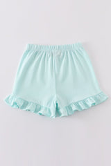 Mint Ruffle Hem Shorts - Petite & Sassy Designs