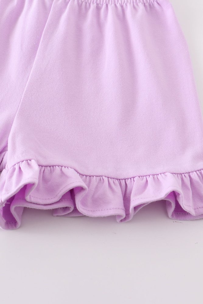 Lilac Ruffle Hem Shorts - Petite & Sassy Designs