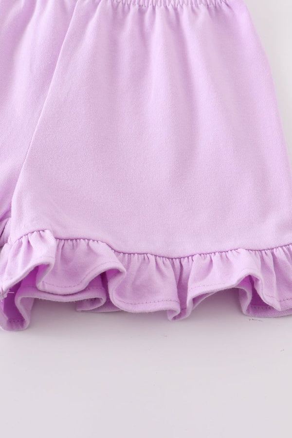 Lilac Ruffle Hem Shorts - Petite & Sassy Designs