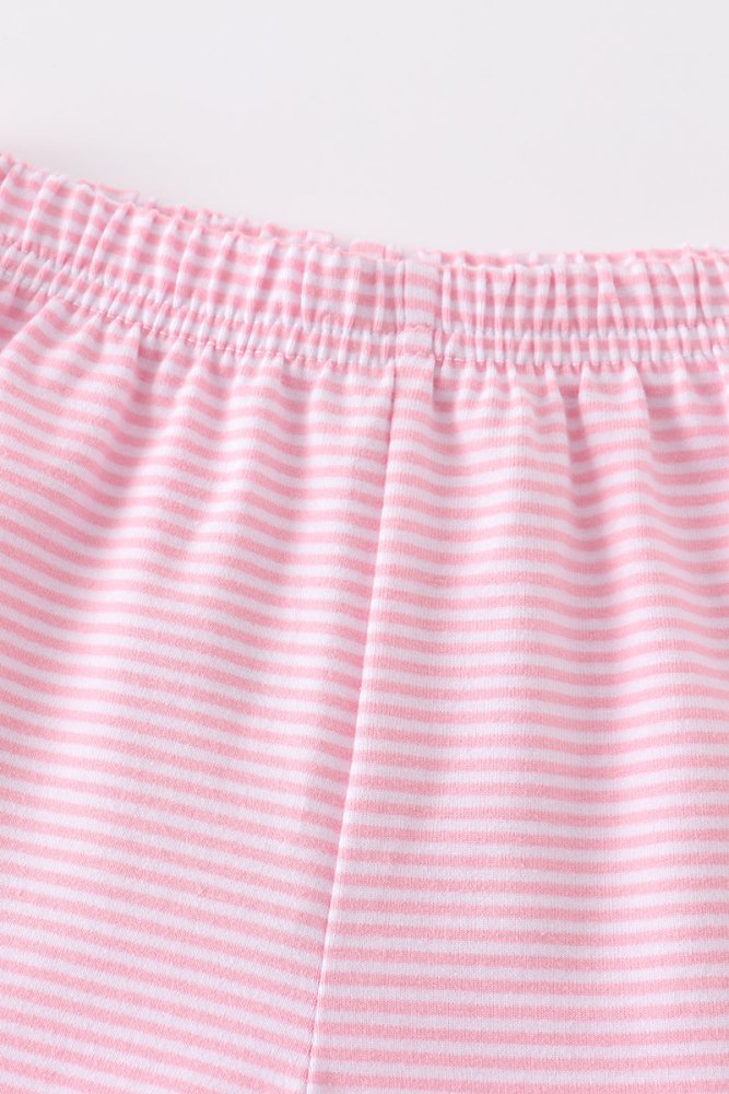 Pink & White Stripe Ruffle Hem Shorts - Petite & Sassy Designs