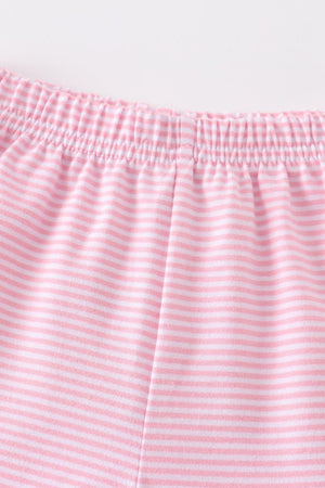 Pink & White Stripe Ruffle Hem Shorts - Petite & Sassy Designs