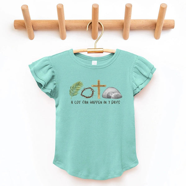A Lot Can Happen in 7 Days Flutter Sleeve Top - Petite & Sassy Designs