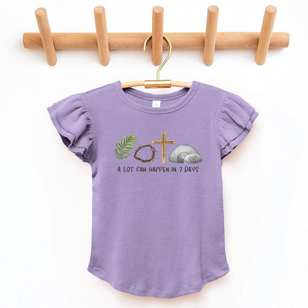 A Lot Can Happen in 7 Days Flutter Sleeve Top - Petite & Sassy Designs