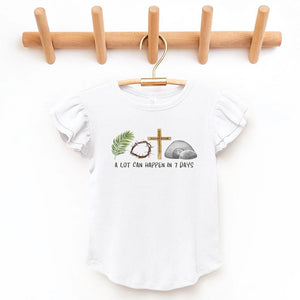 A Lot Can Happen in 7 Days Flutter Sleeve Top - Petite & Sassy Designs