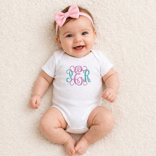 Monogrammed Gerber Onesies® Brand Premium Bodysuit - Petite & Sassy Designs