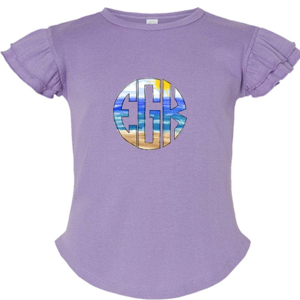 Beach Monogram Flutter Sleeve T-shirt