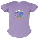 Beach Monogram Flutter Sleeve T-shirt - Petite & Sassy Designs
