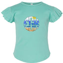Beach Monogram Flutter Sleeve T-shirt - Petite & Sassy Designs