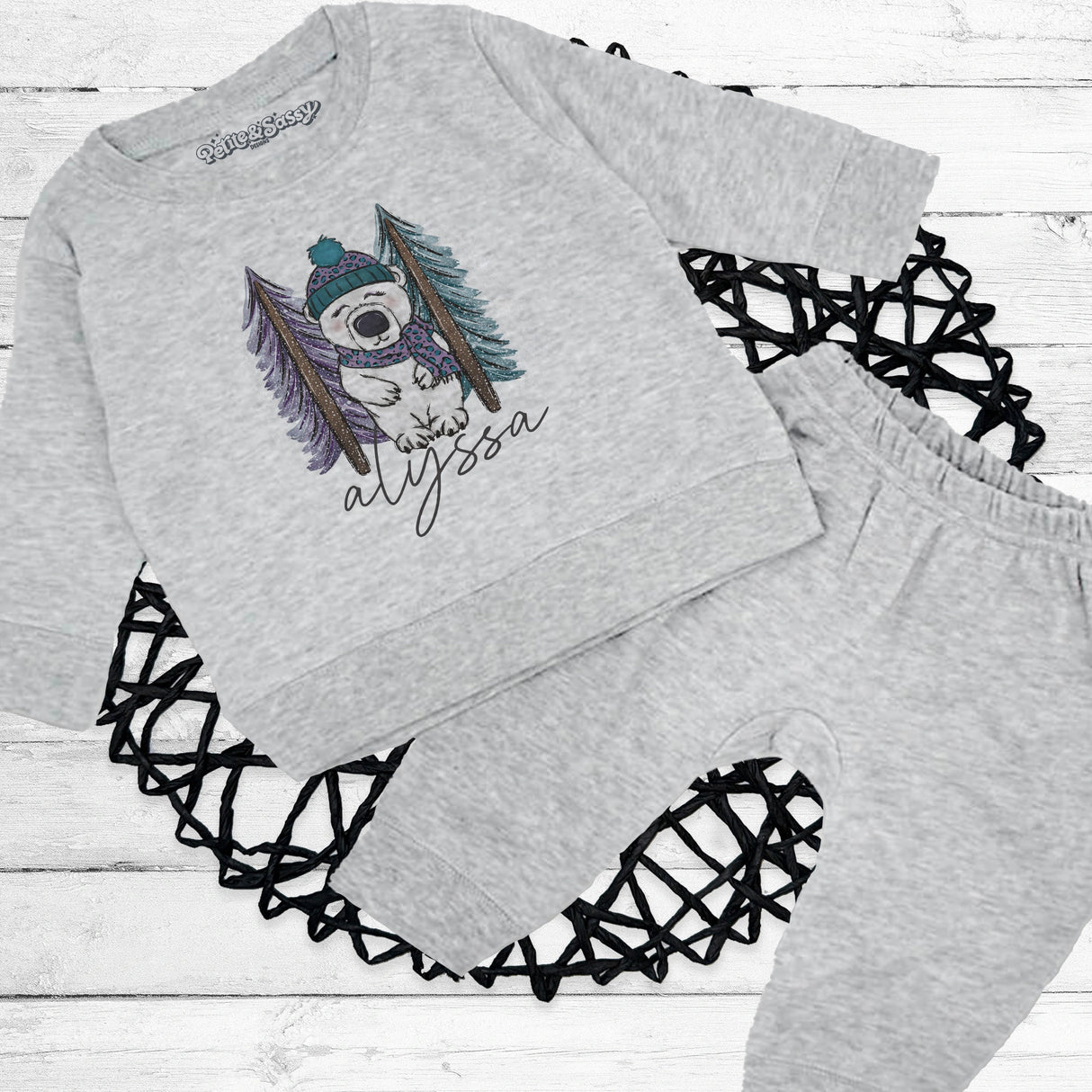 Personalized Baby Jogger Set - Gray