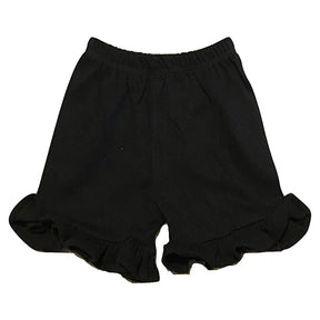 Black Ruffle Hem Shorts - Petite & Sassy Designs