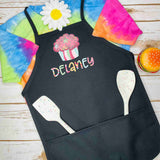 Personalized Kids Apron Cupcake Patterned Name Apron