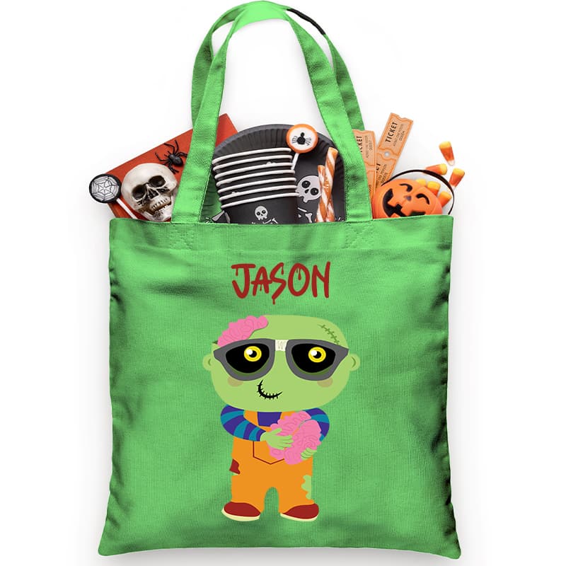 Brain Zombie Trick or Treat Bag