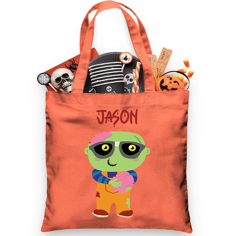 Brain Zombie Trick or Treat Bag