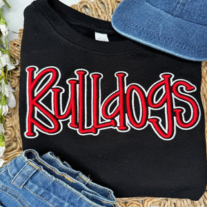 Bulldog Puff Embroidery Game Day Fan Sweatshirt - Petite & Sassy Designs